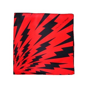 Blitz Bolt Silk Scarf - Black and Red
